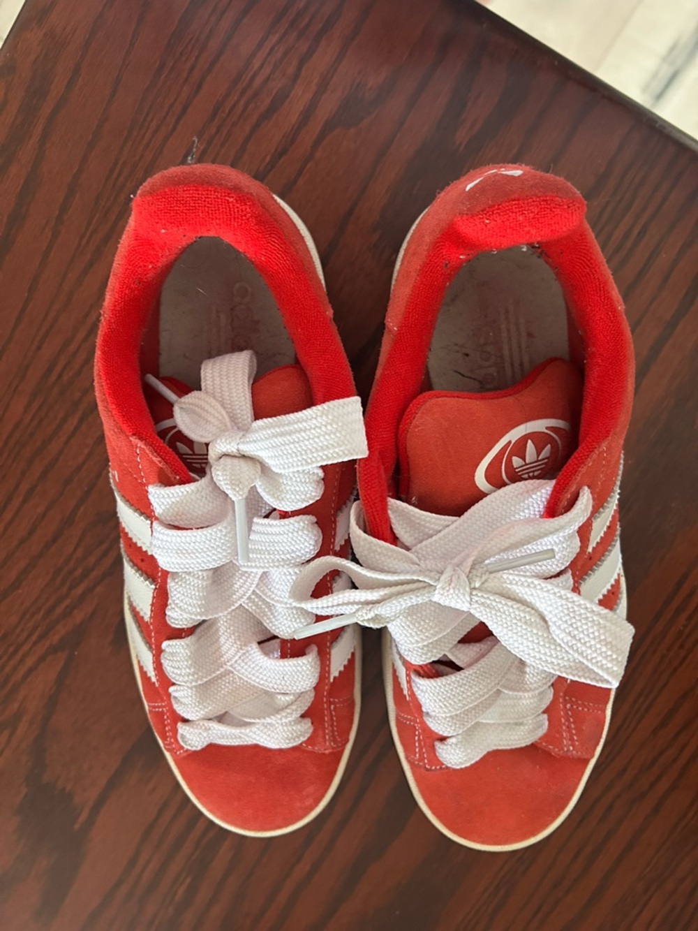 adidas Red campus Sneakers with White Stripes and Laces